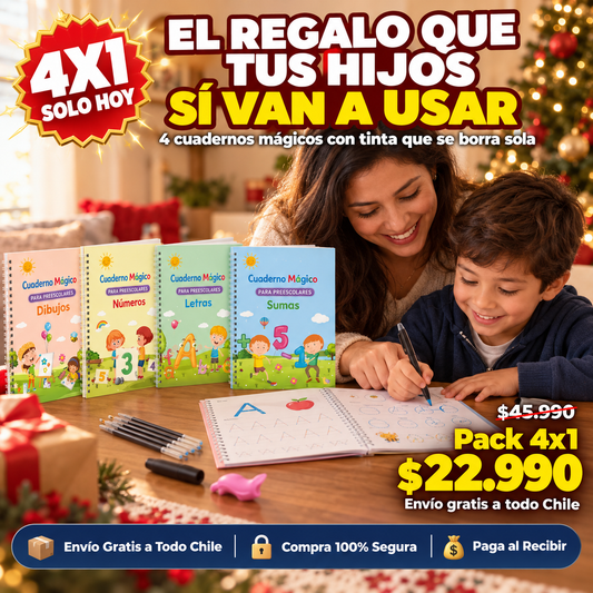 MagicLetras™ - Kit 4X1 de caligrafía mágica con tinta que se borra sola