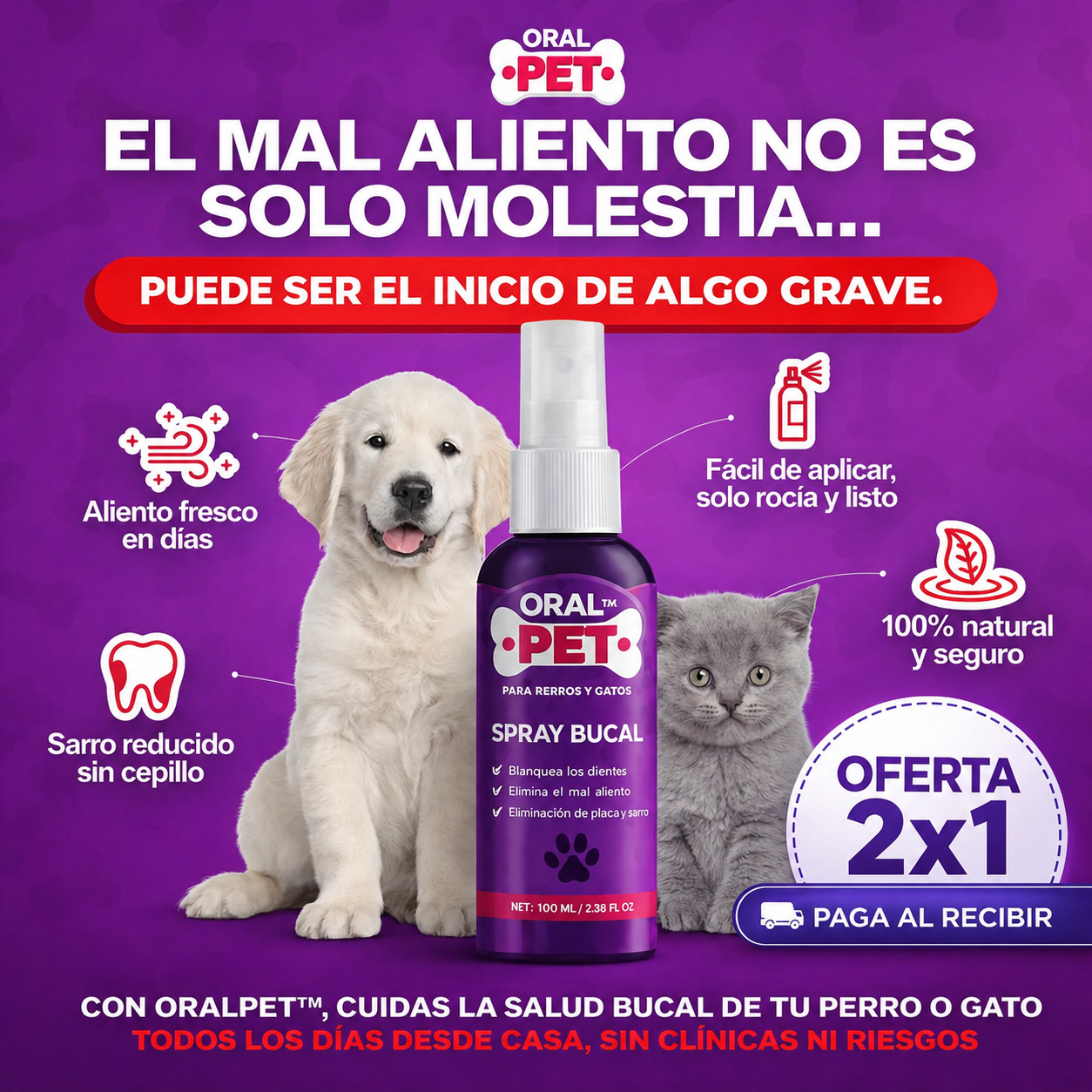 PetFresh™ - El spray que le devuelve el aliento  fresco a tu mascota sin cepillarle │ OFERTA 2X1