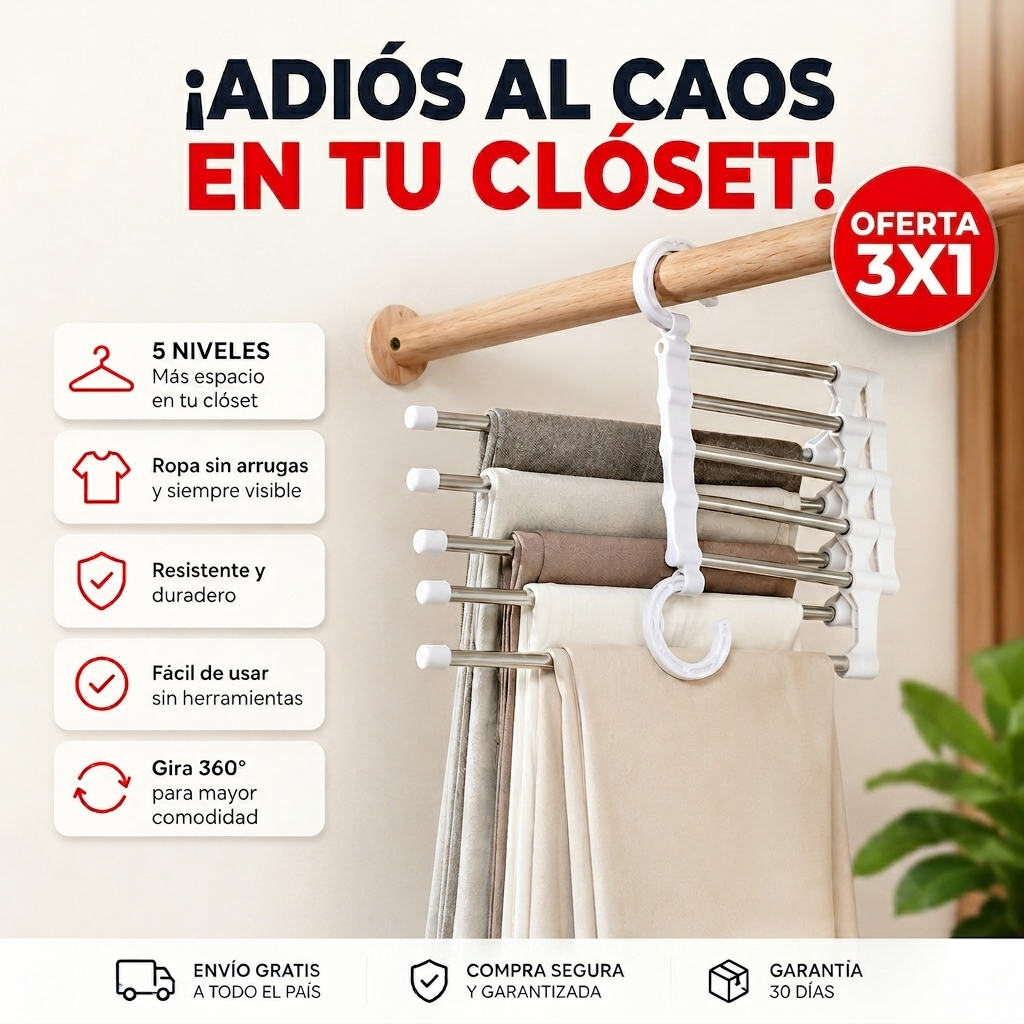 ClosetMax™ - El colgador 5 en 1 que multiplica el espacio de tu clóset │OFERTA 3X1