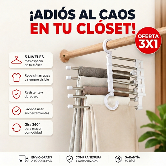 ClosetMax™ - El colgador 5 en 1 que multiplica el espacio de tu clóset │OFERTA 3X1