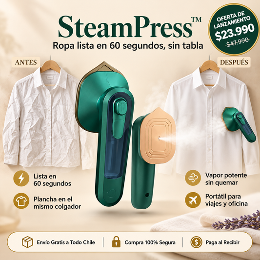 SteamPress™ Mini plancha profesional a vapor portátil