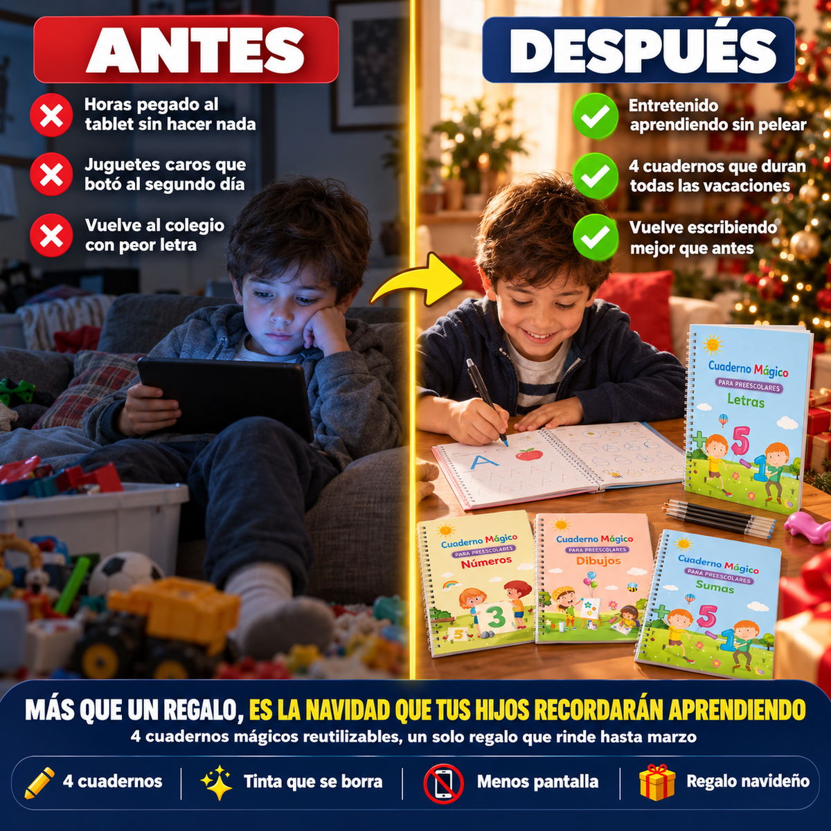 MagicLetras™ - Kit 4X1 de caligrafía mágica con tinta que se borra sola